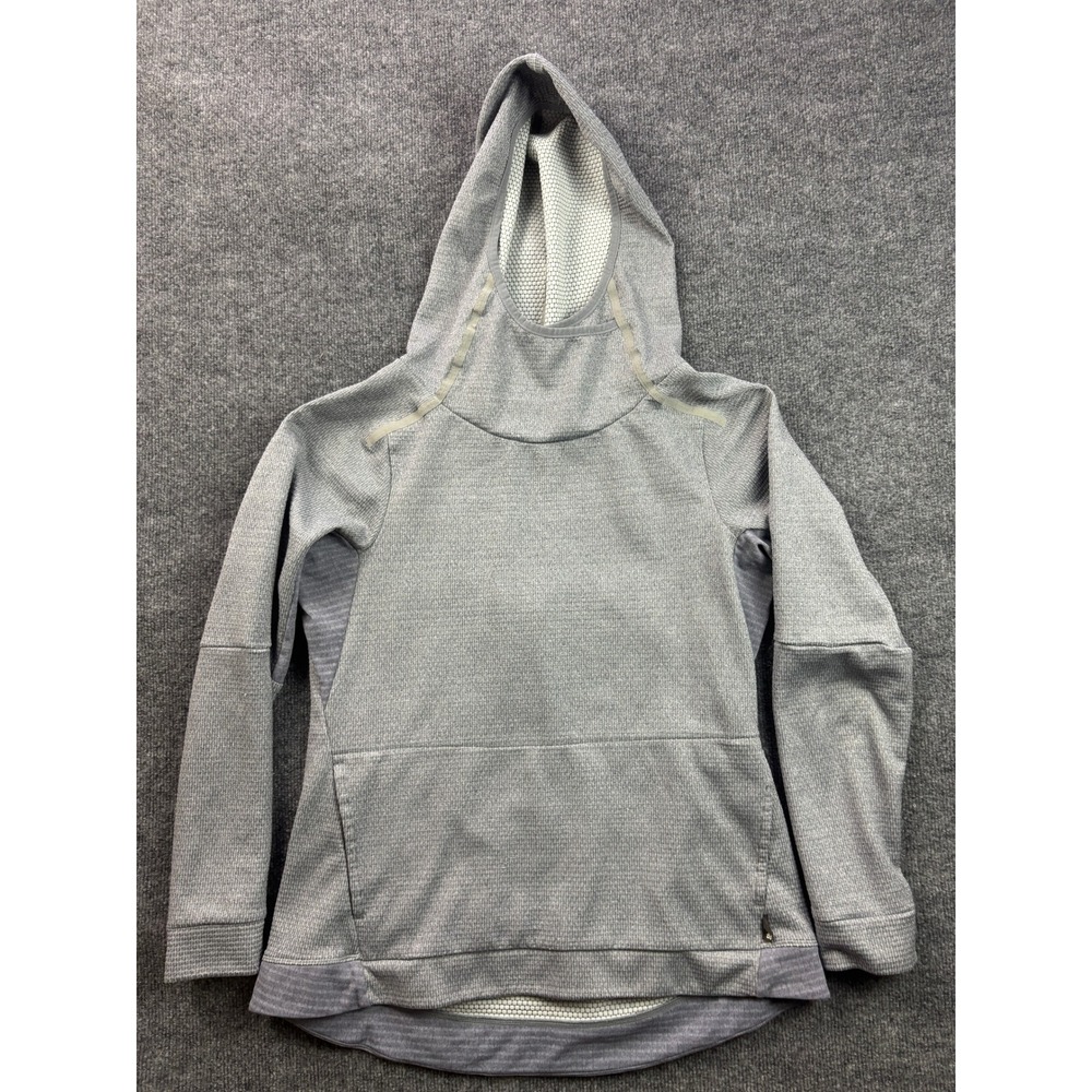 REI Co-op Grid Fleece Hoodie Womens Large Grey Scuba Neck Pullover